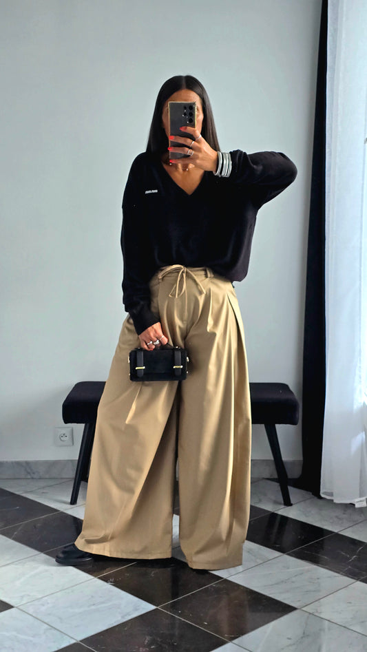 Pantalon Palazzo Beige