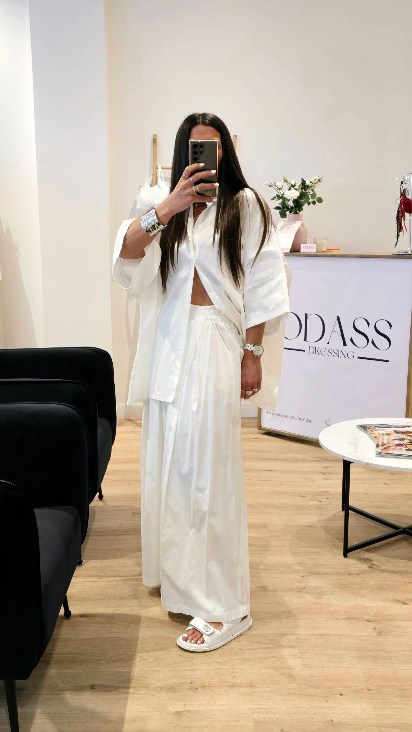 Ensemble Oversize Chemise + Pantalon Palazzo – 100% Coton