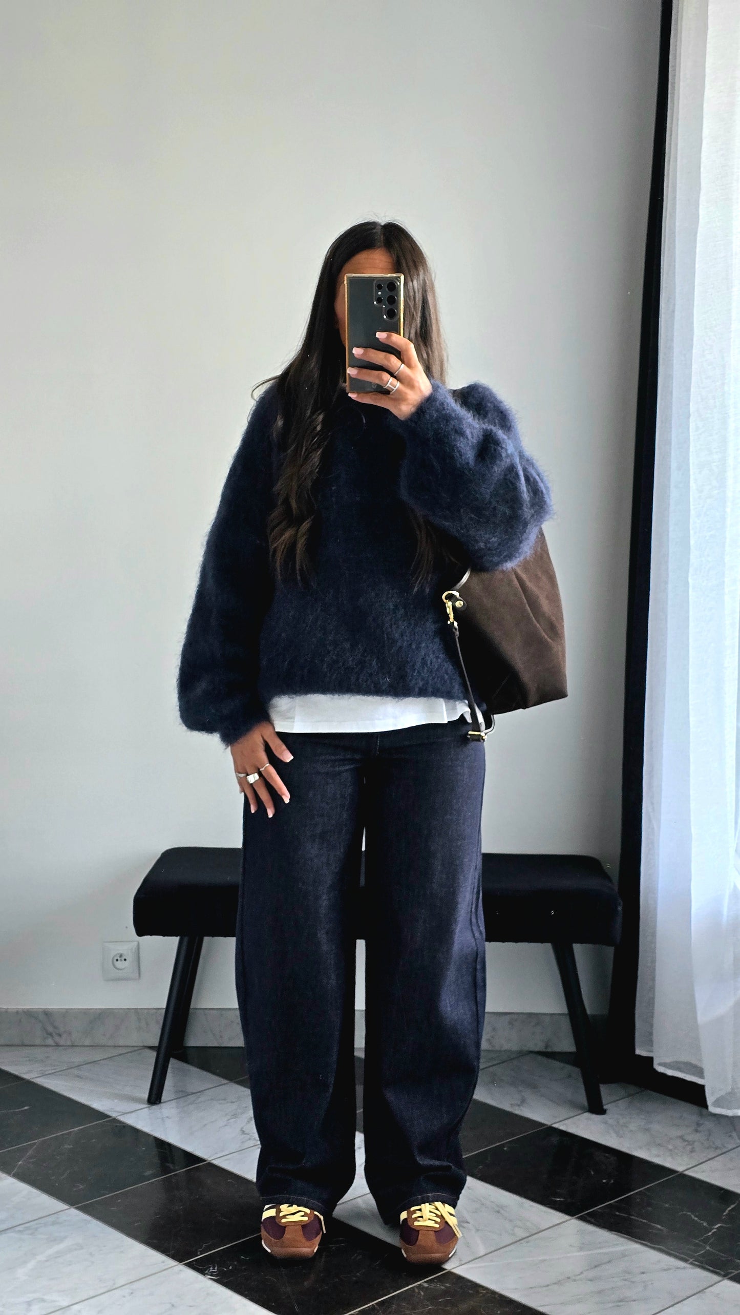 Pull Oversize Kid Mohair – Bleu Nuit