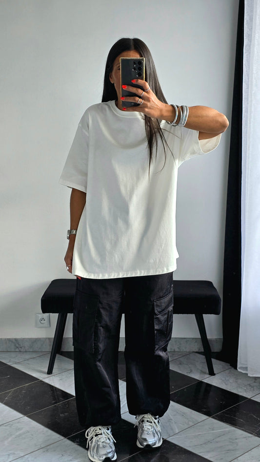 T-shirt Oversize Blanc – 100% Coton