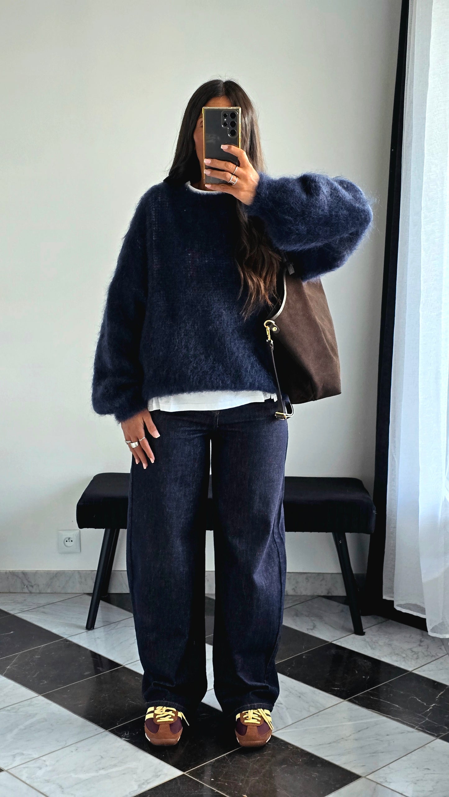 Pull Oversize Kid Mohair – Bleu Nuit