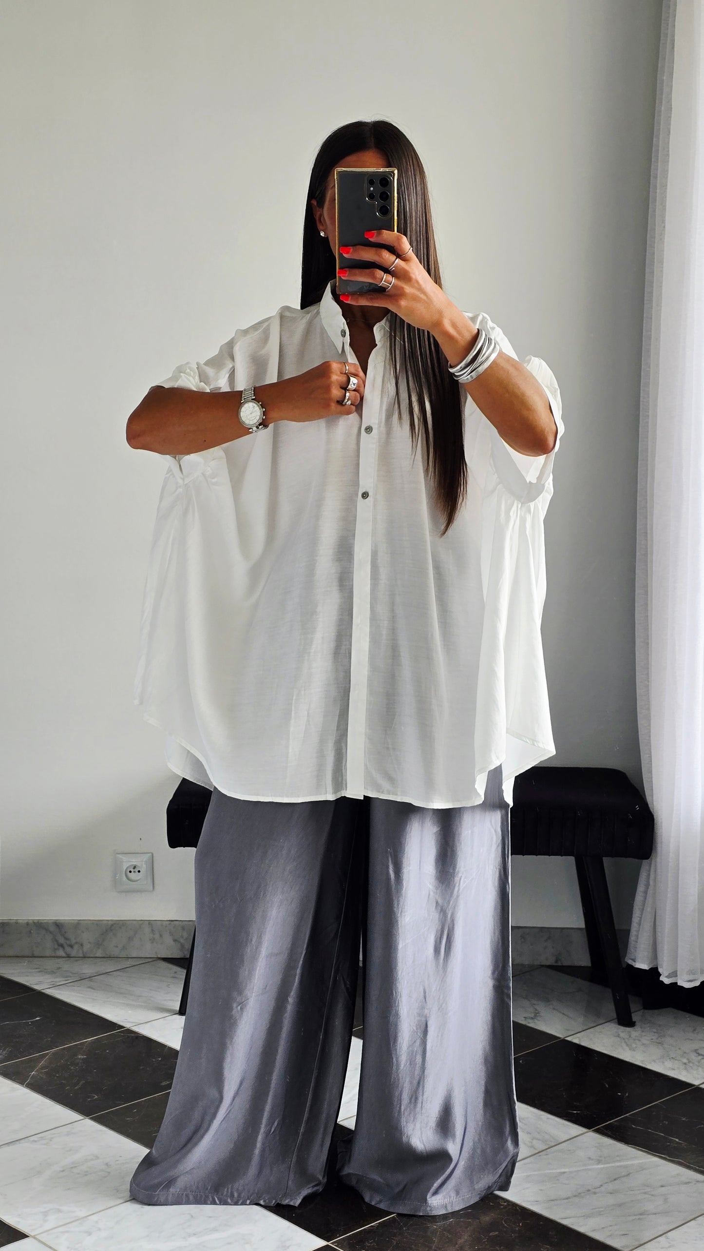 Chemise oversize fluide Blanche