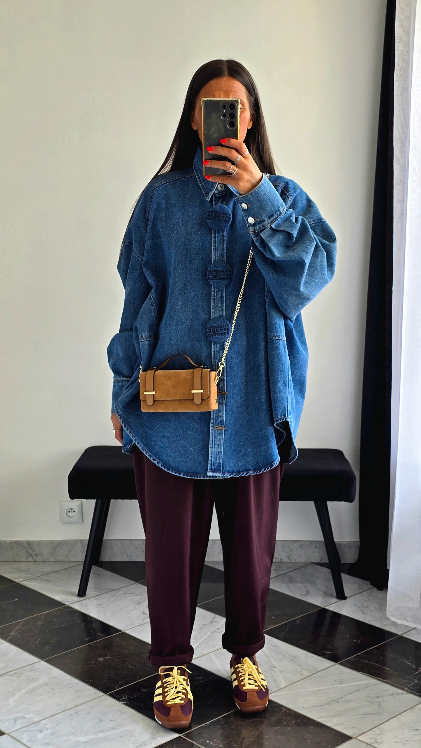 Mini Sac Coffret en Cuir Suédé Camel – Fabriqué en Italie 🇮🇹