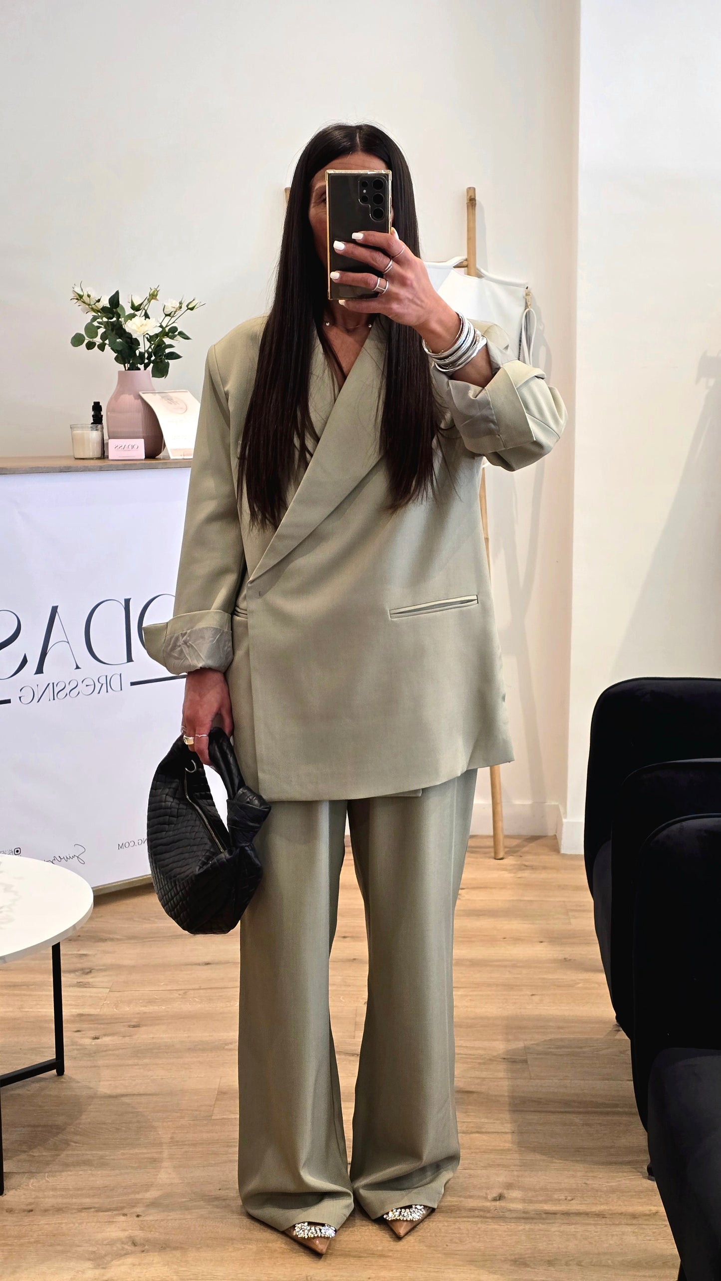 Blazer Croisé Tilleul Clair