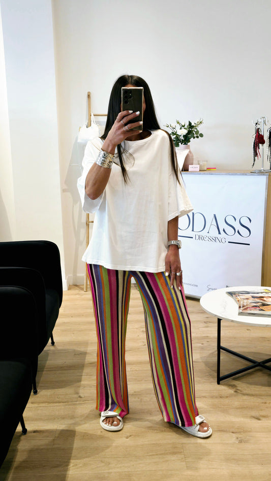 T-shirt Oversize 100% Coton – Blanc Épuré