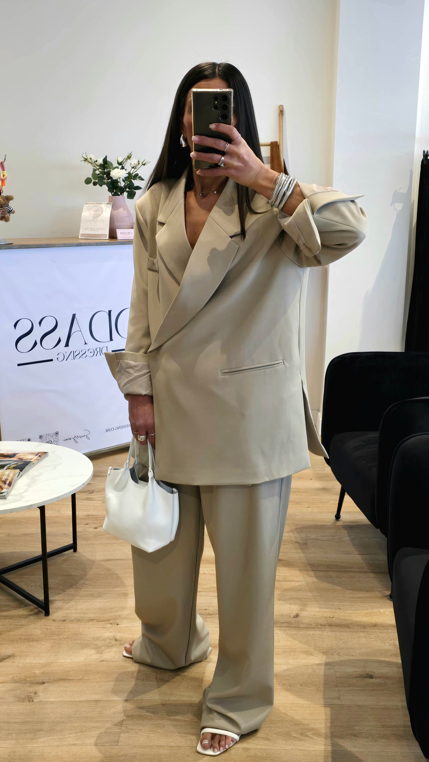 Blazer Croisé Beige Clair