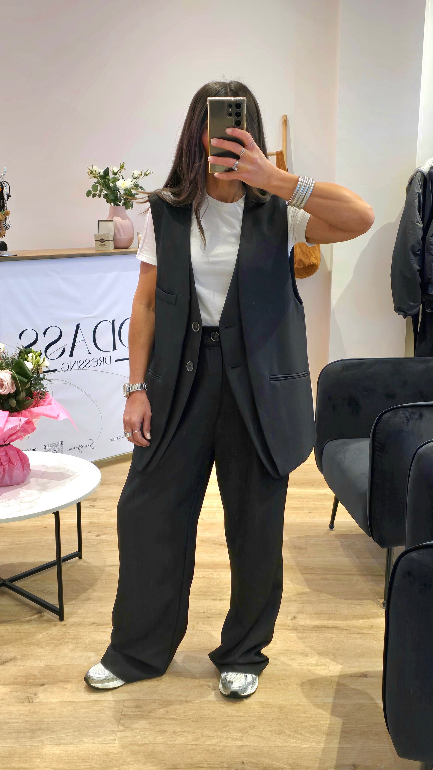 Pantalon Tailleur Large Noir
