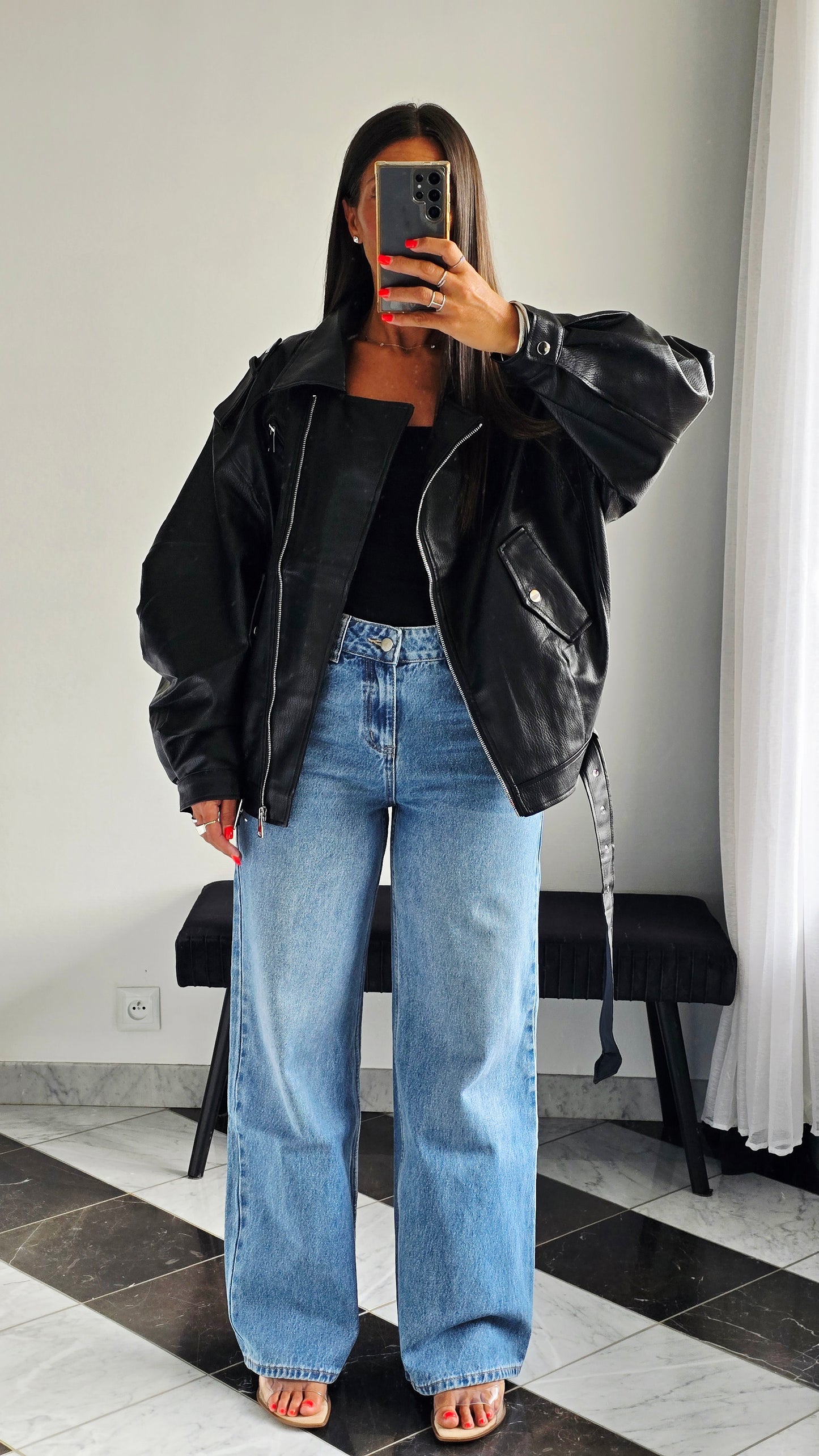 Perfecto Oversize effet cuir – Doublure intégrale