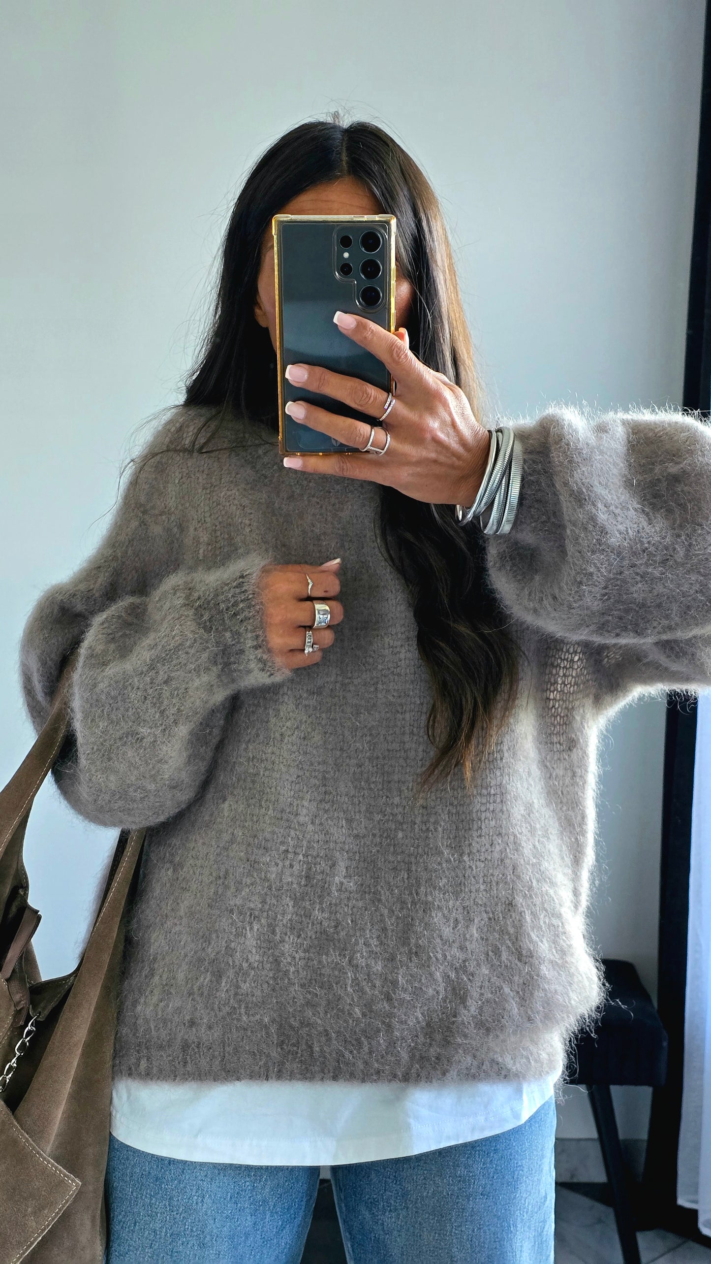 Pull Oversize Kid Mohair – Taupe
