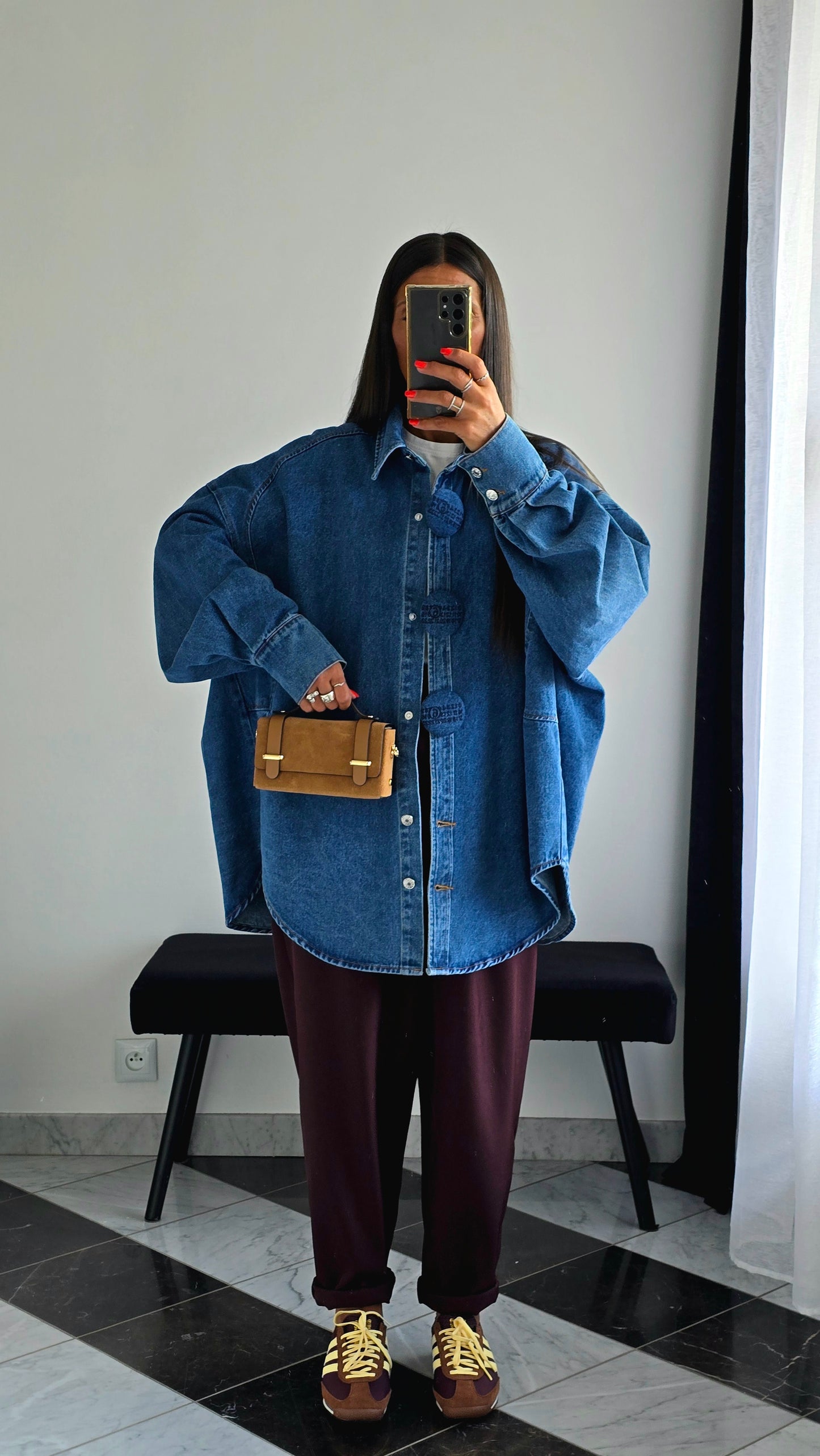 Mini Sac Coffret en Cuir Suédé Camel – Fabriqué en Italie 🇮🇹