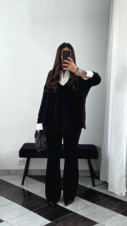 Ensemble Maille – Pull & Pantalon Noir