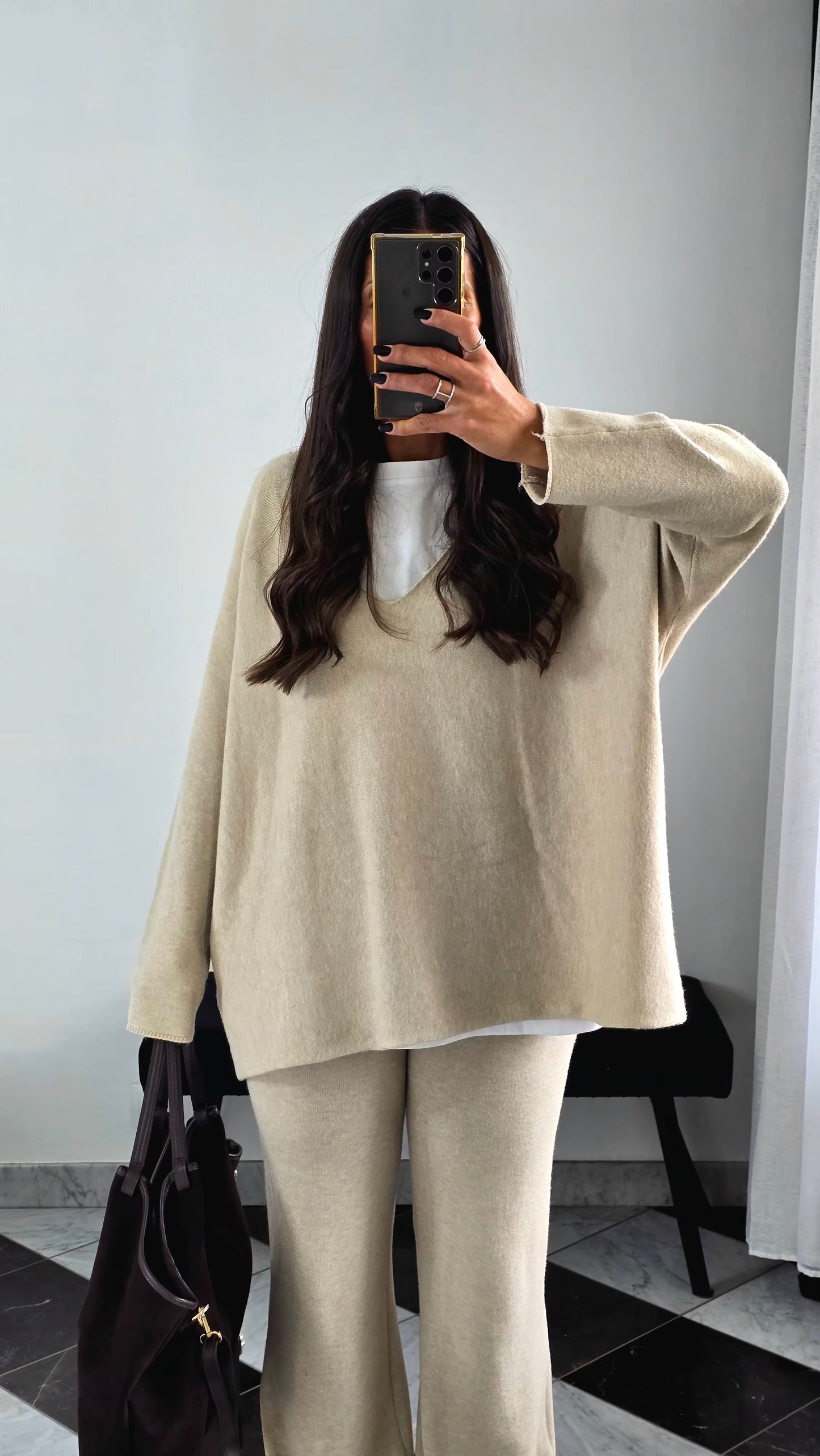 Ensemble Maille – Pull & Pantalon Beige