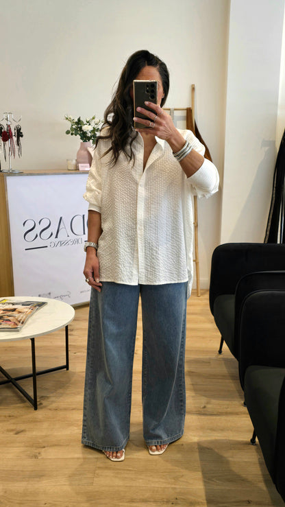 Chemise Blanche Détail Nœud Dos – Style Féminin & Raffiné