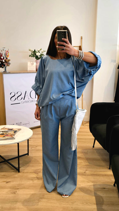 Tunique Bleu Effet Jean – Fabrication Française ⭐️ PRENIUM ⭐️