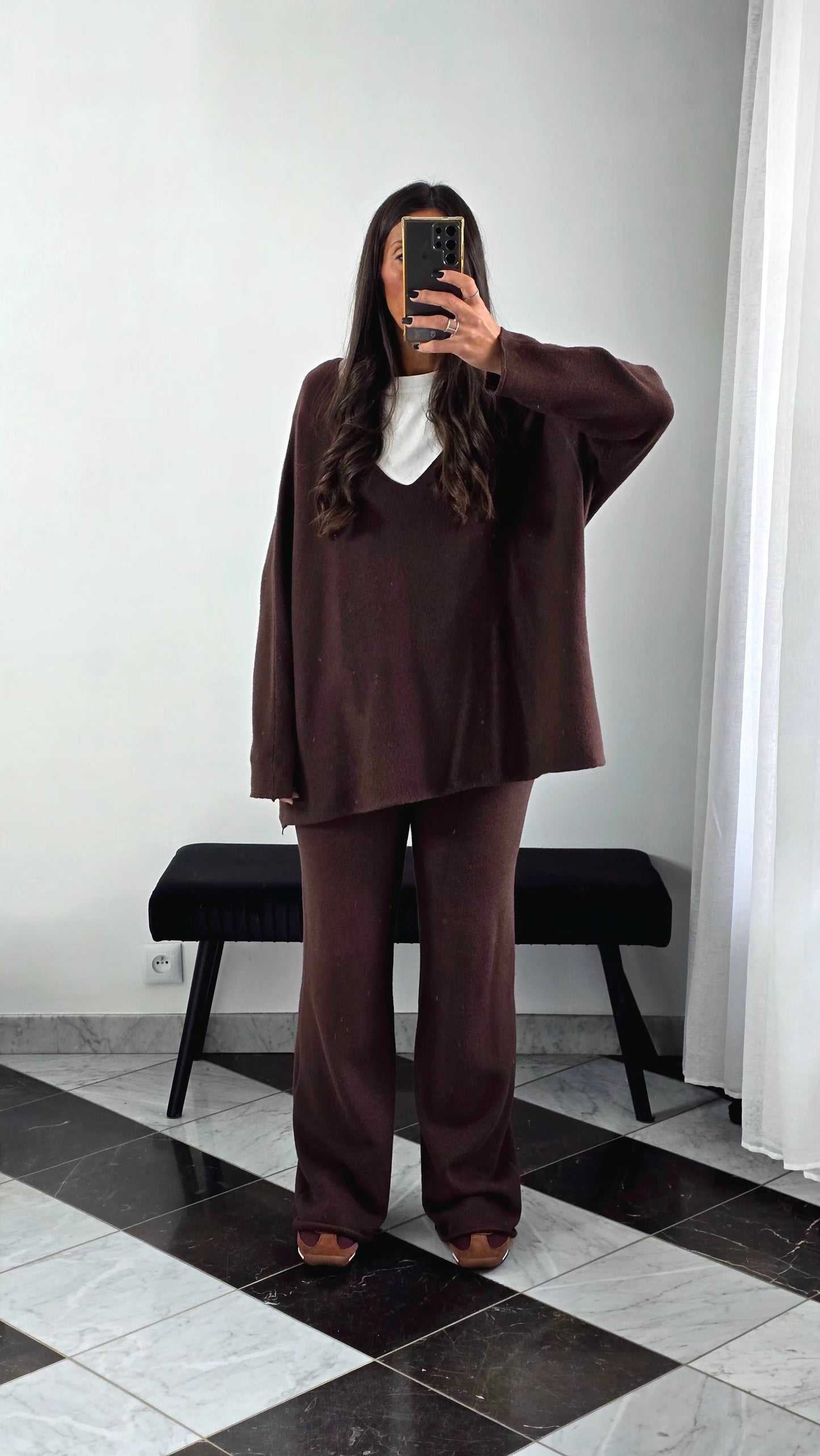 Ensemble Maille – Pull & Pantalon Chocolat