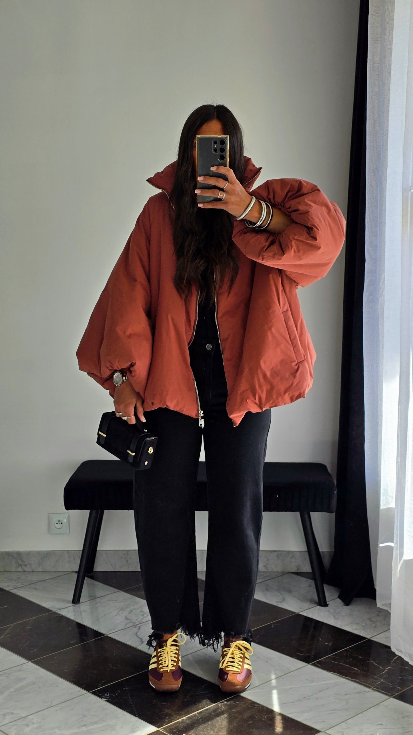 Manteau Oversize Cocooning Terracotta – Manches Ballon