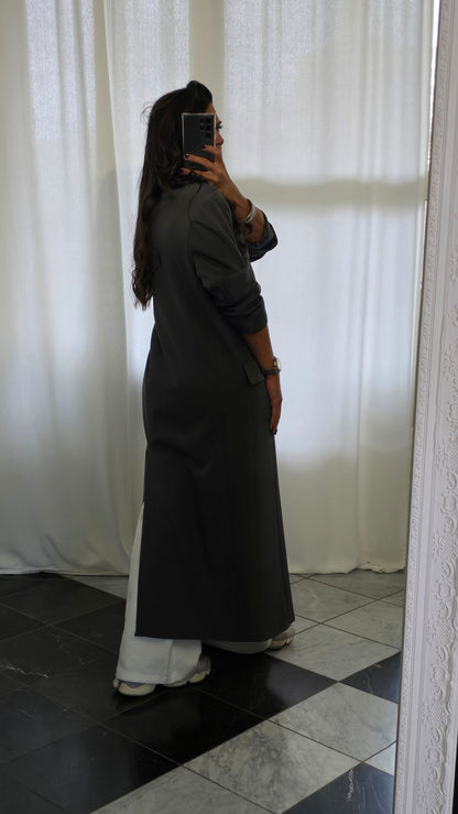 Blazer Long Zara Gris