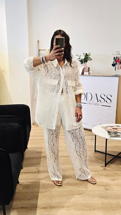 Ensemble dentelle blanc