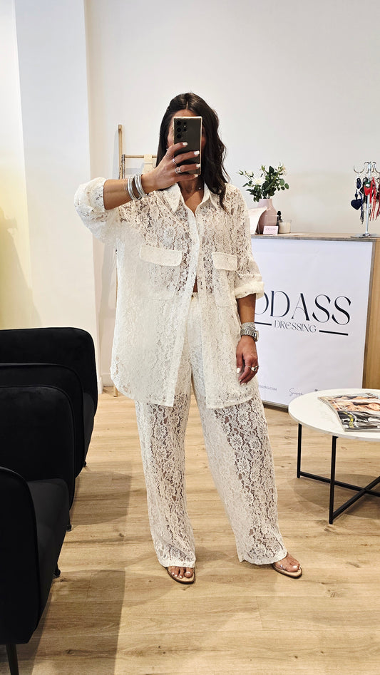 Ensemble dentelle blanc