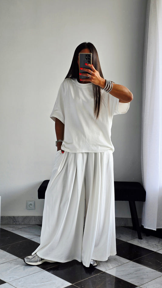T-shirt oversize Blanc cassé en 100 % coton – Maille jersey