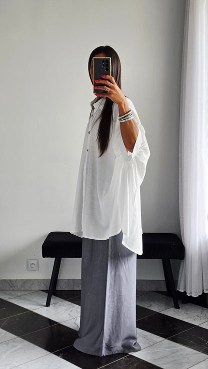 Chemise oversize fluide Blanche
