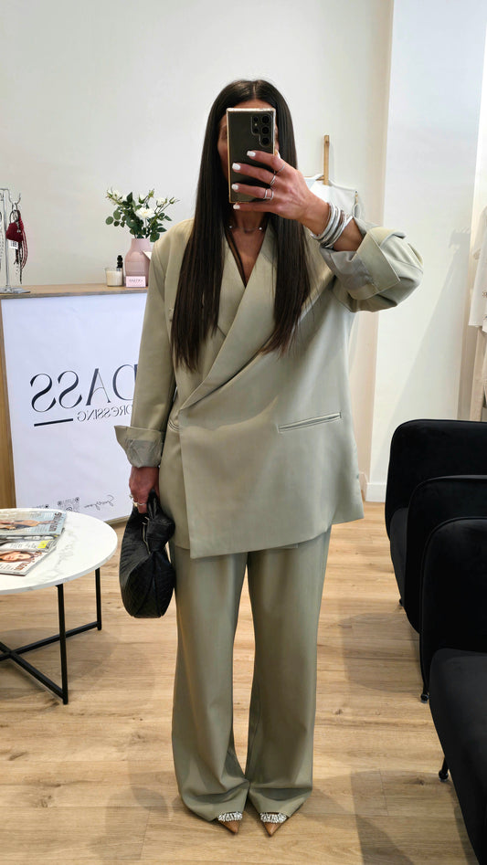 Blazer Croisé Tilleul Clair