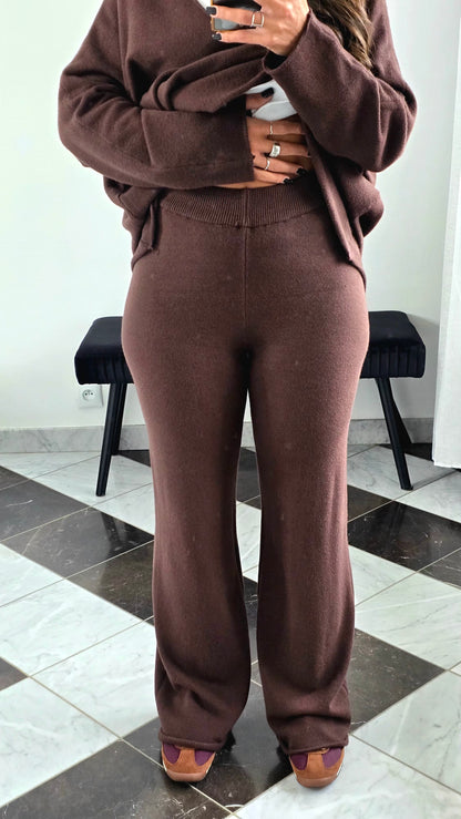 Ensemble Maille – Pull & Pantalon Chocolat