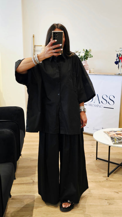 Ensemble Oversize Chemise + Pantalon Palazzo – 100% Coton