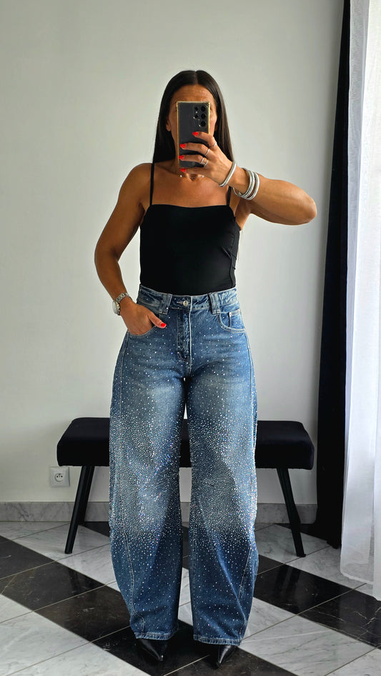 Jean Barrel Strass – Bleu Délavé