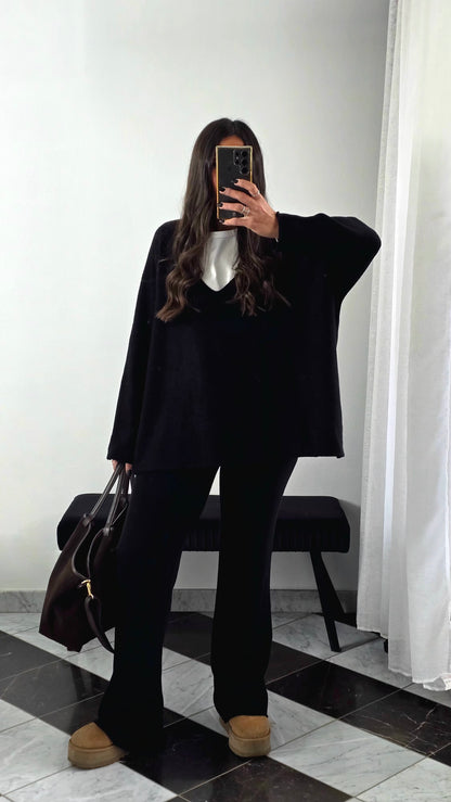 Ensemble Maille – Pull & Pantalon Noir