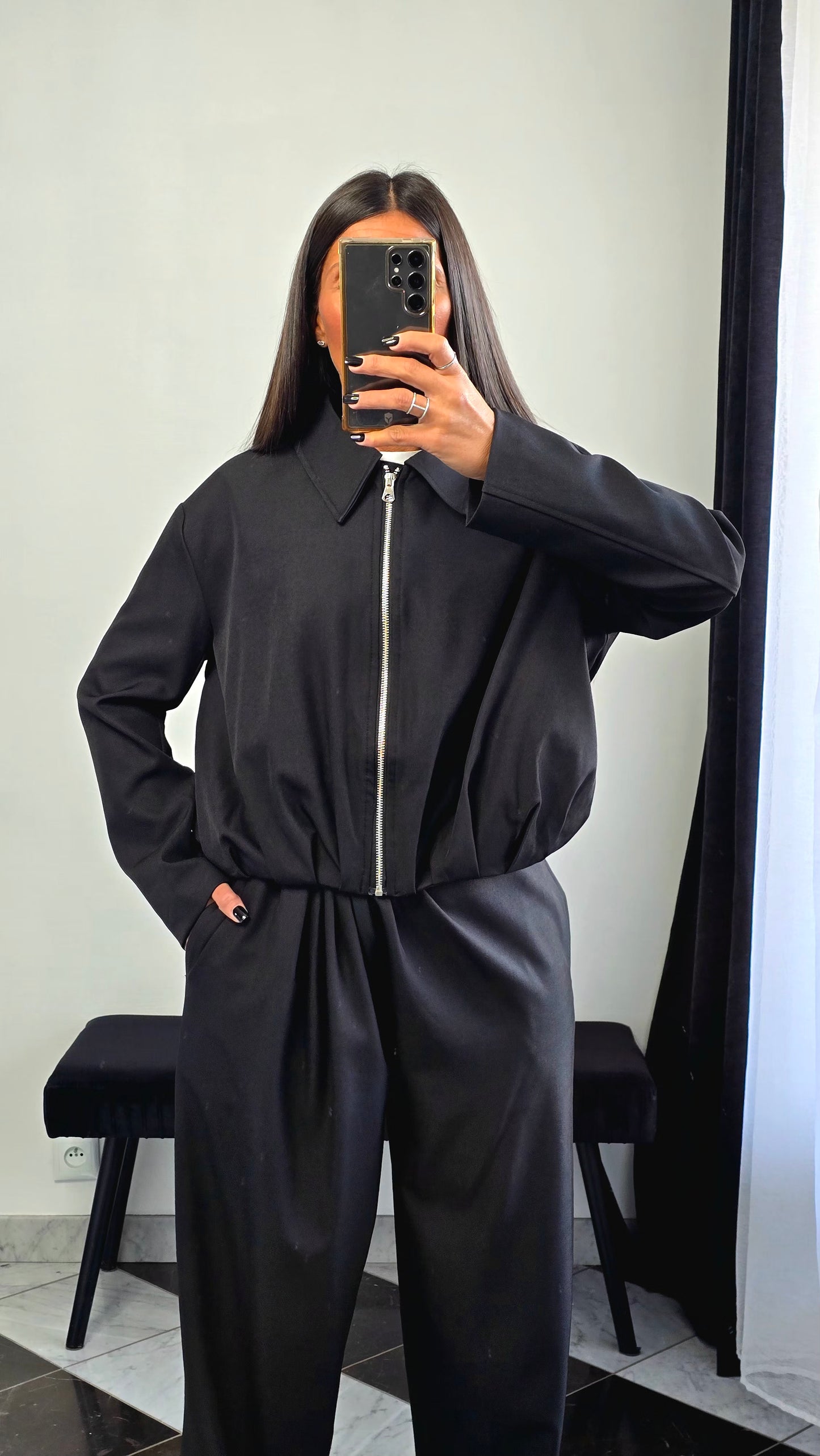 Veste Zippée Tailleur – Noir