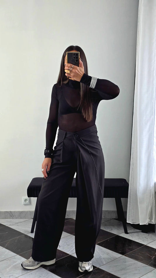 Pantalon Tailleur Couture – Noir