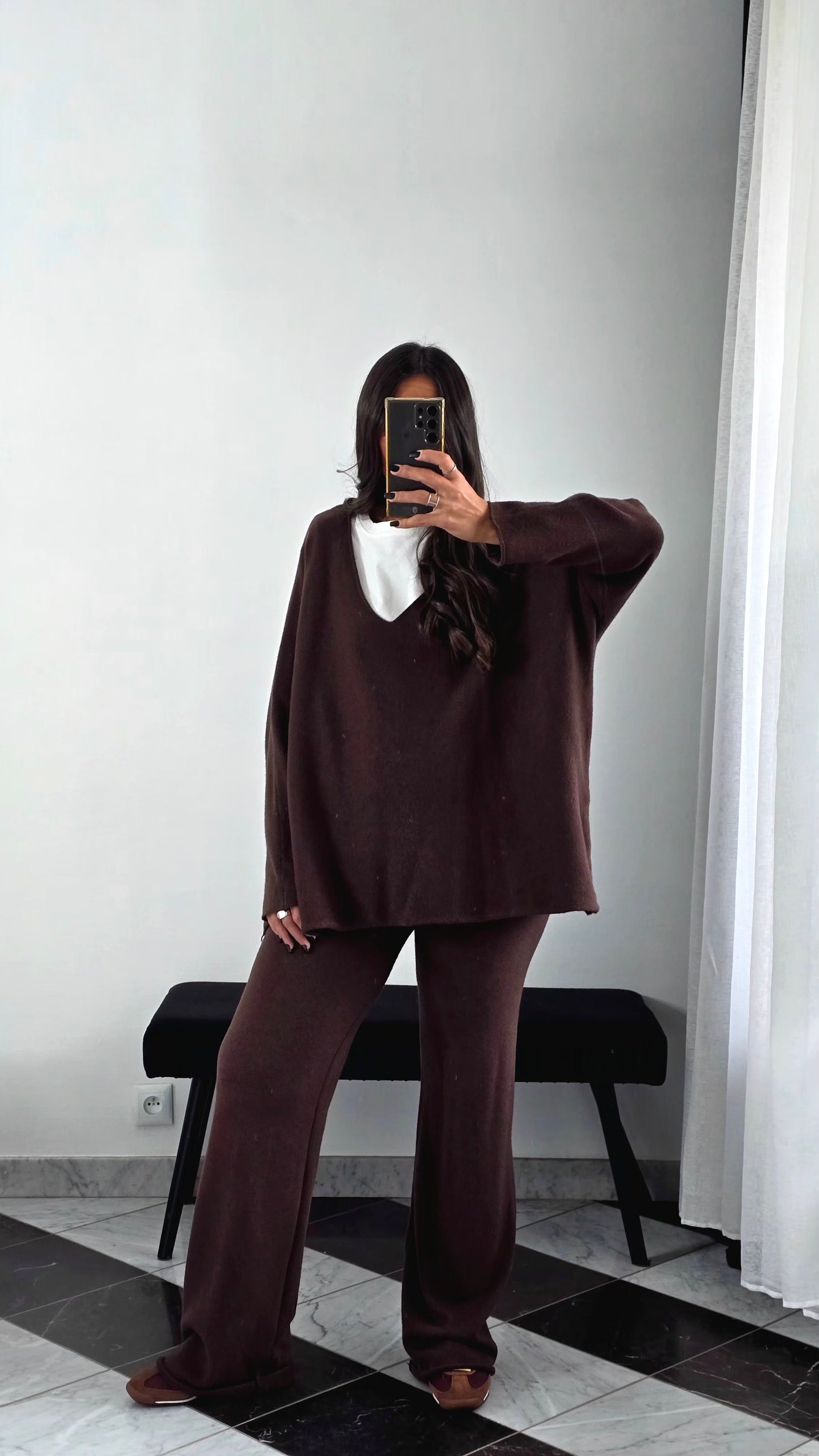 Ensemble Maille – Pull & Pantalon Chocolat