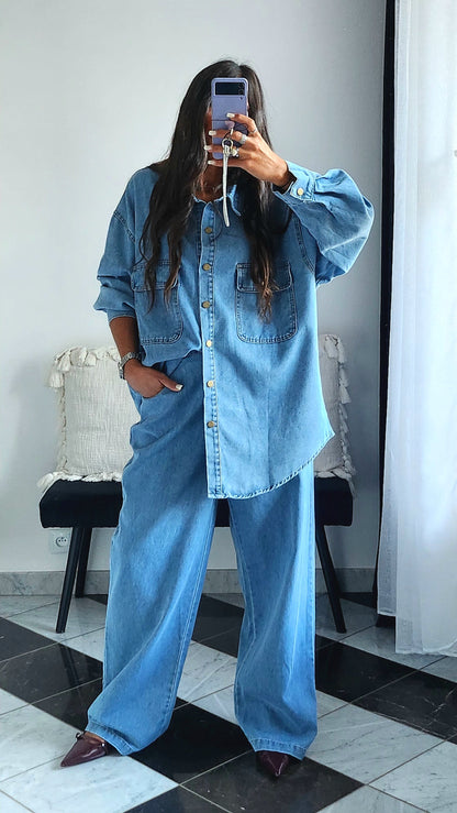 Ensemble en Jean Style Boyish