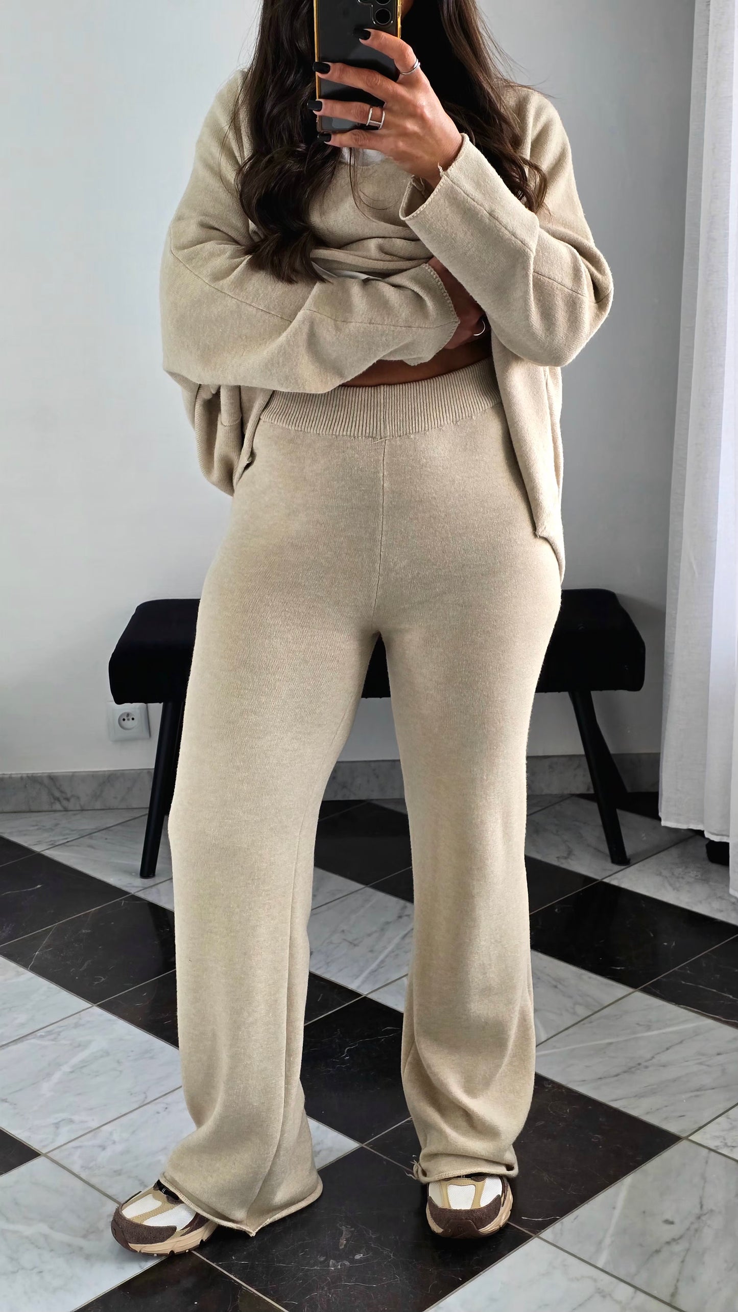 Ensemble Maille – Pull & Pantalon Beige
