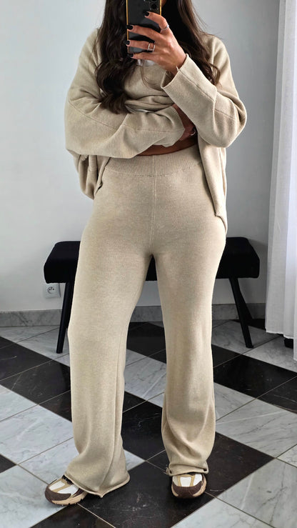 Ensemble Maille – Pull & Pantalon Beige
