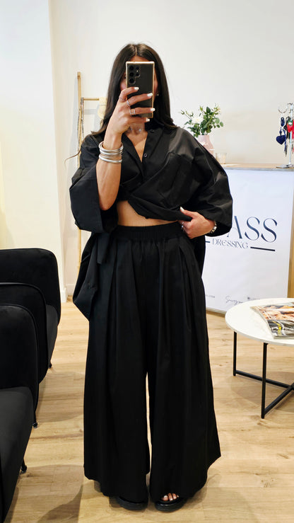 Ensemble Oversize Chemise + Pantalon Palazzo – 100% Coton