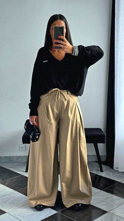 Pantalon Palazzo Beige