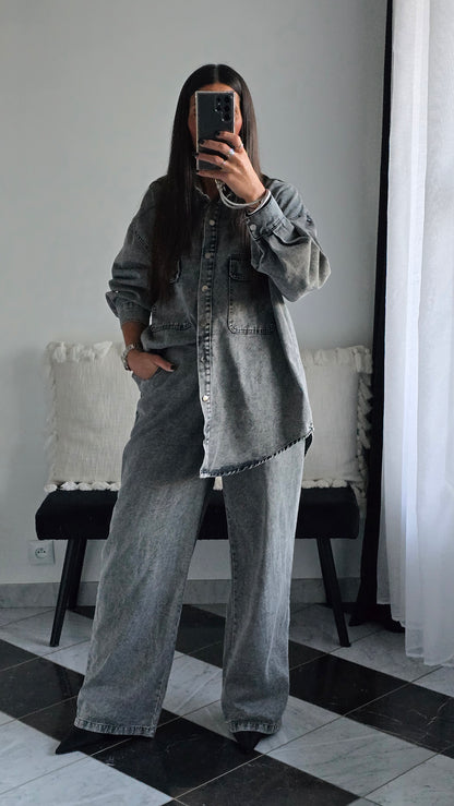 Ensemble en Jean Style Boyish