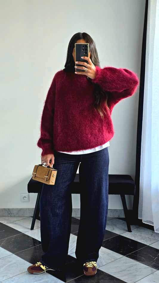 Pull Oversize Kid Mohair – Bordeaux
