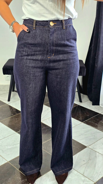 Jean Taille Haute Droit – Denim Brut