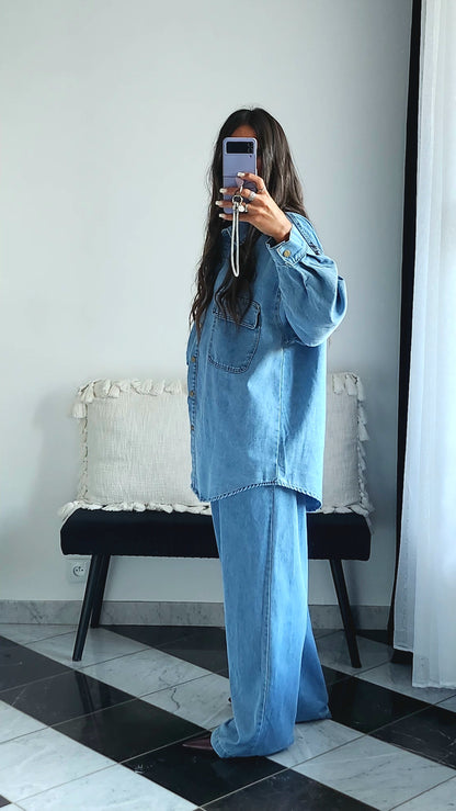 Ensemble en Jean Style Boyish