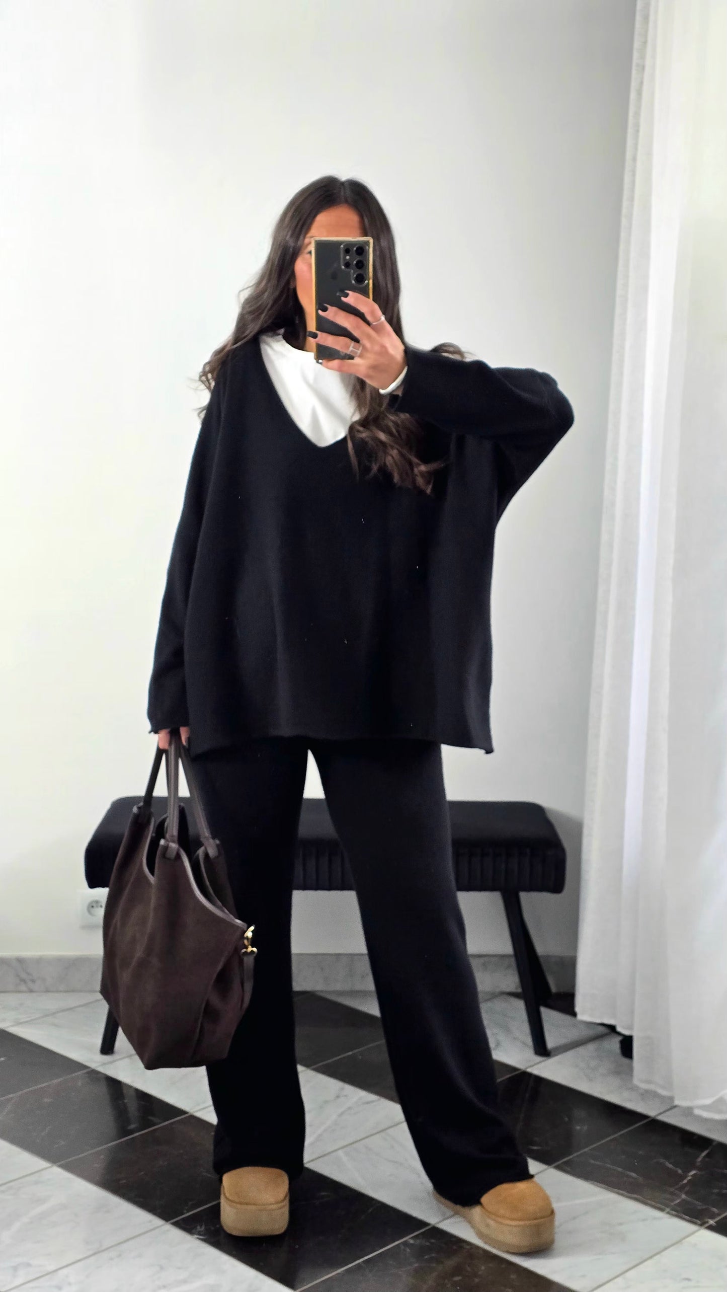 Ensemble Maille – Pull & Pantalon Noir