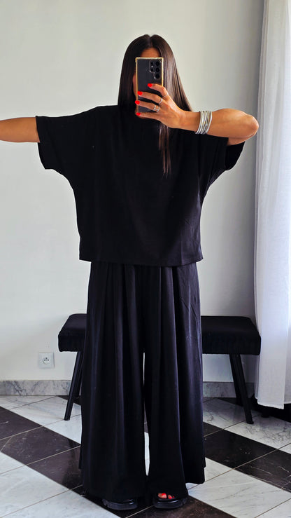 T-shirt oversize Noir en 100 % coton – Maille jersey