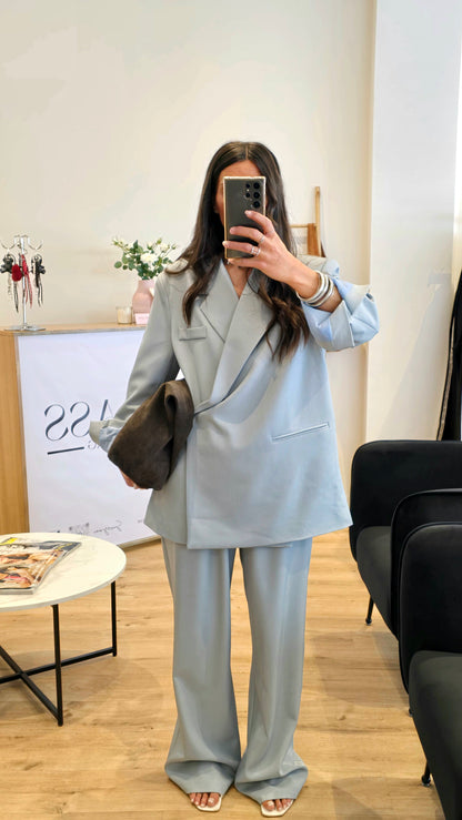 Pantalon Tailleur Large Ciel