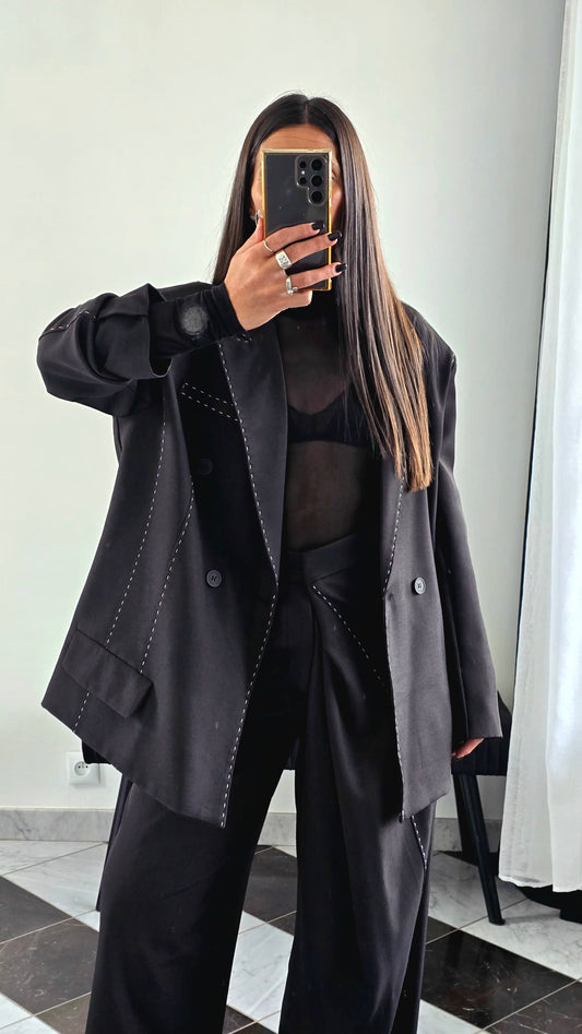 Blazer Tailleur Couture – Noir