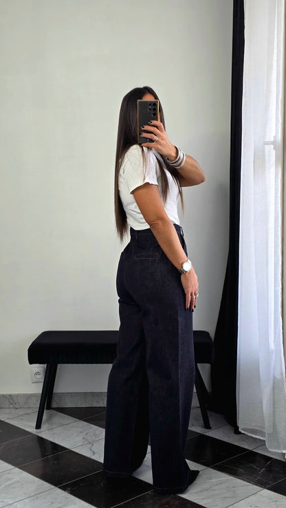 Jean Taille Haute Droit – Denim Brut