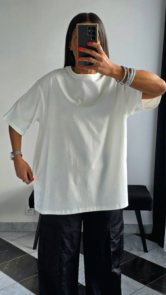 T-shirt Oversize Blanc – 100% Coton