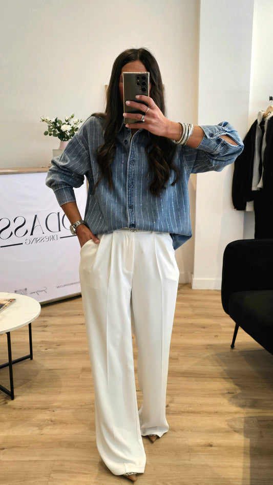 Chemise A Strass - L'Esprit Denim avec une Touche de Lumière