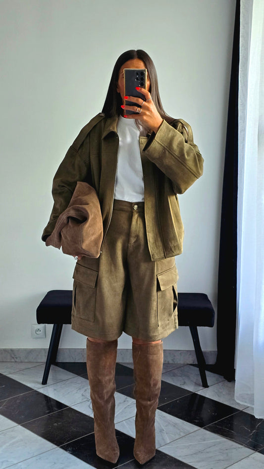 Bermuda Kaki – Taille élastiquée au dos